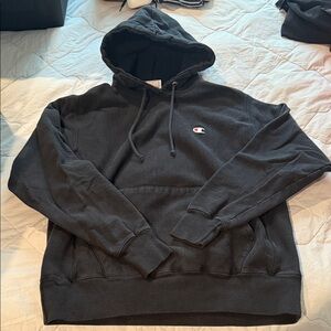 Champion Black Reverse Weave Hoodie - Medium